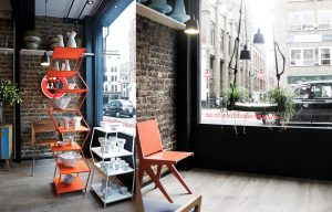 FOUNDiiD window display shelves chair swing plant